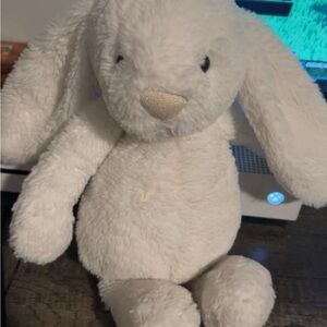 Jellycat White Stuffed Bunny with Floppy Ears
